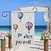 Watercolor Hot Air Baloon Garden Flag Outdoor Decorative Flag Double Sided Outdoor Yard Decorations Home 12 * 18 Inch