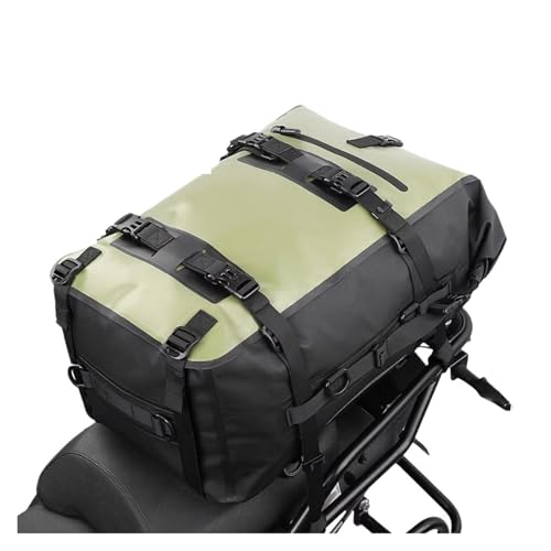 Sacoche moto 15L Olive étanche et multifonction à installer sur selle ou pare-chocs