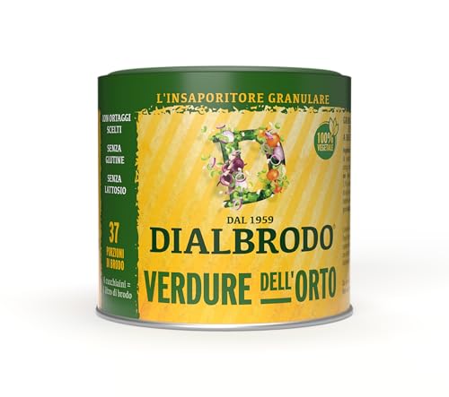 DIALBRODO Verdure dell’Orto, Insaporitore Granulare Vegetale, con 5 Ortaggi Selezionati, Barattolo da 150gr