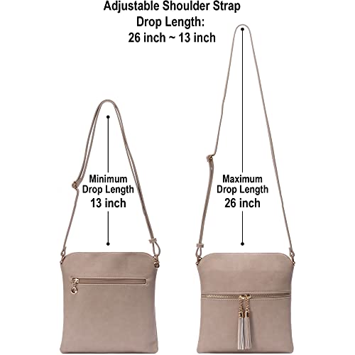 Image of Solene Womens Lightweight Medium Crossbody Purse with Tassel, Perfect Size Crossbody Bags for Daily Use, travel