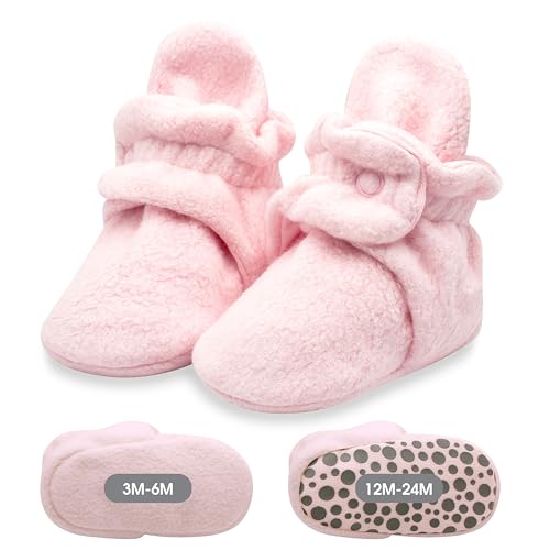 Image of Zutano Baby Boys' Cozie Fleece Baby Booties With Grippers