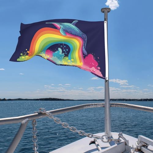 Drapeau extérieur 1,2x1,8m baleine arc-en-ciel double face pour maison