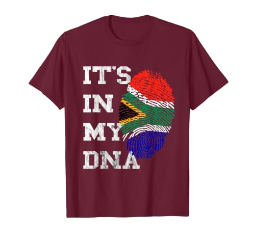 It is in Meiner DNA South Africa South Africa Fingerprint T-Shirt, Men, Burgundy, Medium