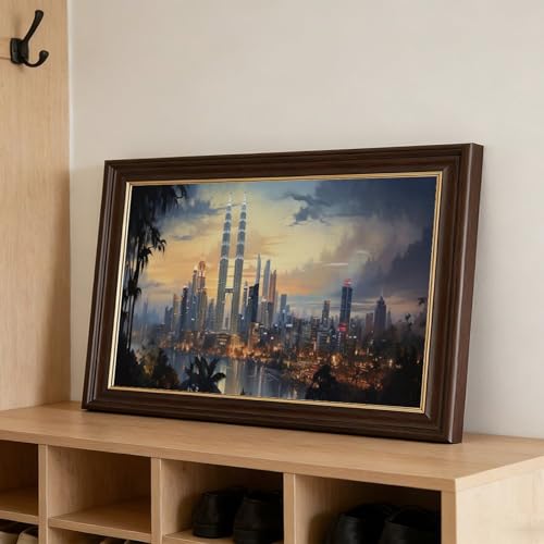 Tableau Kuala Lumpur 30x45 cm - Impression sur toile rétro vue nocturne - 3