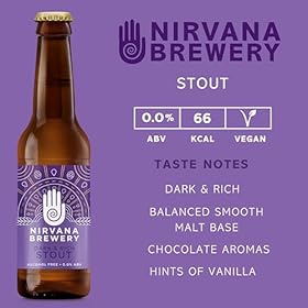 Nirvana – Dark and Rich Stout Beer 0.0% ABV – Alcohol Free Craft Beer with Hints of Stone Fruits with Chocolate Aromas – Gluten Free Beer, Vegan Alcohol, Craft Beer Gift Set – 12 x 330ml Nirvana - Dark and Rich Stout Beer 0.0% ABV - Alcohol Free Craft Beer with Hints of Stone Fruits with Chocolate Aromas - Gluten Free Beer, Vegan Alcohol, Craft Beer Gift Set - 12 x 330ml – Nirvana Brewery