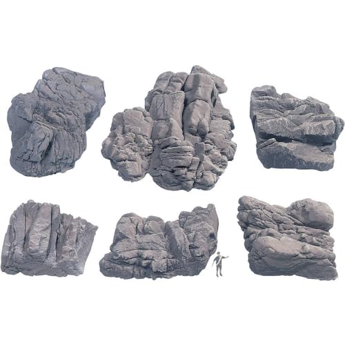 NOCH Felsstücke „Sandstein“, aus Struktur-Hartschaum, 6 Stück für kreativ Modellbau und Dekoration