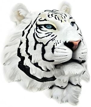White Tiger Head Mount Wall Statue Bust