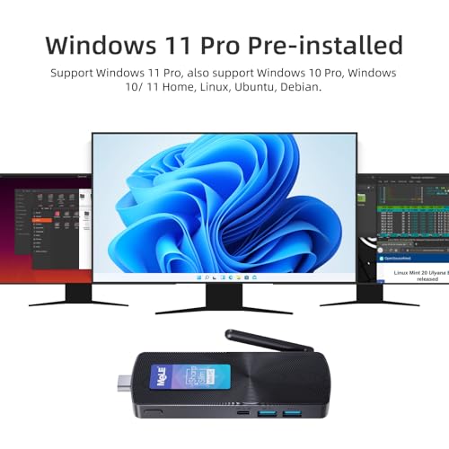 Image of MeLE Fanless Mini PC Stick PCG02, N100 Compute Stick with Windows 11 Pro, 8GB 128GB Micro Desktop Computer, Full Functional USB-C, Gigabit Ethernet BT5.1 on Business Office Industrial IoT Home