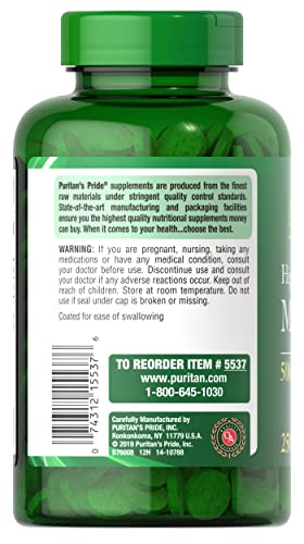 Puritans Pride Magnesium 500 Mg-250 Tablets, 250 Count #TOP1