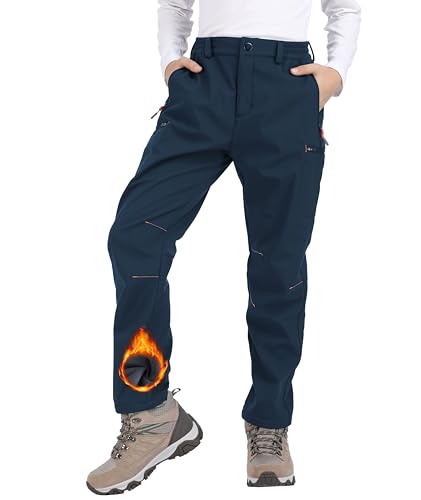 Djtnzdm Skihose Kinder Winter Thermohose Jungen Gefütterte Softshellhose...