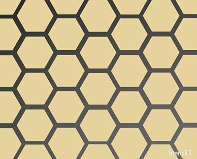 Stencil1 Hexagon Repeat Wallpaper Pattern - Wall Painting Stencils For Easy Room Makeover - Quality Large Stencil For Home Use Size 11" X 11" #TOP5