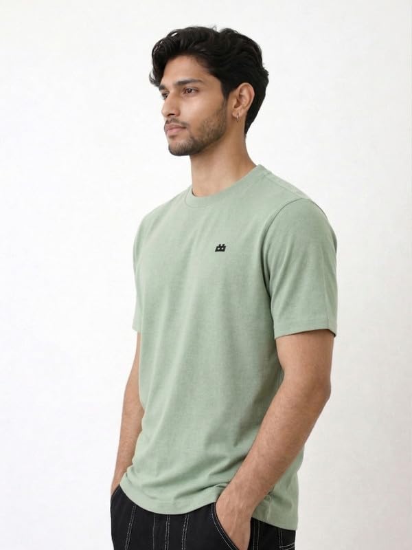 Image of Men 100% Cotton Regular Fit Round Neck Half Sleeve Solid T-Shirt Combo Pack of 3 | 180 GSM Double Bio-Washed | Breathable Soft Touch Everyday Wear | Maroon + Royal Blue Accent