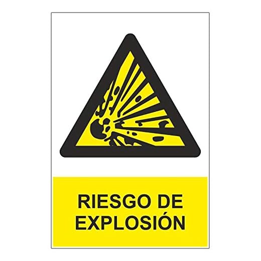 MovilCom® - Señal PELIGRO RIESGO DE EXPLOSION material PVC 0,7mm 300x400mm homologado nueva legislación (ref.RD31001)