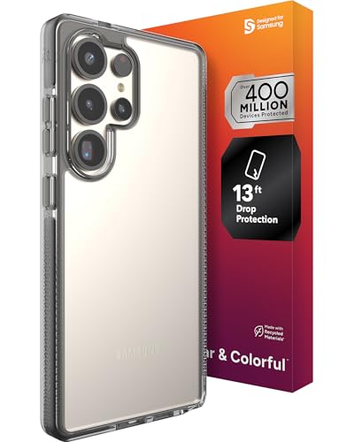 ZAGG Santa Cruz Samsung Galaxy S25 Ultra Case - Slim, 13ft Drop Protection, Wireless Charging Compatible, Graphene Strength, 70% Recycled Material, Anti-Scratch, Secure Grip, Black