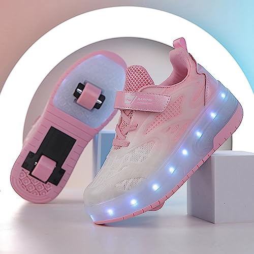 Image of Ylllu Kids LED Roller Skate Shoes with Wheel Light up Roller Shoes Gift for Girls Boys Children