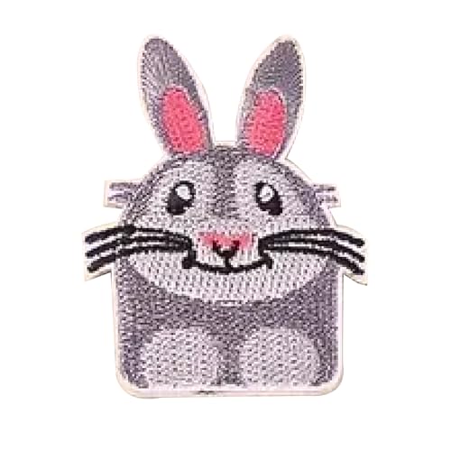 95MILES GARMENTS Cute Bunny Iron On Embroidered Applique Patches for Jackets Caps Bags Sew on Patches (2 x 3 Inch)