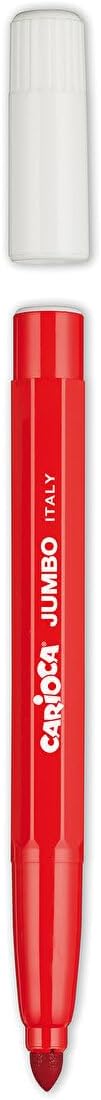 CARIOCA Jumbo Super Washable Markers for Kids – 6 Assorted Colors, 6 mm Maxi Felt Tip Pens, Non-Toxic, Easy Grip for Toddlers, Ideal for Christmas Gifts, Made in Italy