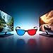 4 Pcs Red and Blue 3D Glasses Universal TV Movie Dimensional Video Frame 3D Glasses DVD Game Glass 3D Style Glasses for 3D Movies Games,3D Viewing Glasses