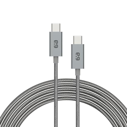 PureGear Braided USB-C to USB-C Cable (10ft) Power Delivery Charger Cord for iPhone 17 17Pro 17ProMax 16 15 MacBook iPad Pro 2020 Galaxy S25/S24/S23/S22Ultra Pixel10/9/8/7 &More USBC Devices