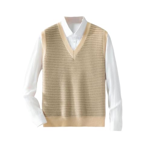 Chaleco de cachemira para hombre con cuello en V de punto para otoño