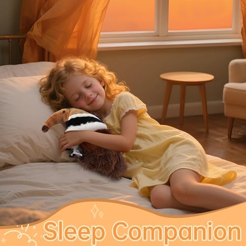 Image of Anteater Stuffed Animal, Anteater Plush Toys Lifelike Cute with PP Cotton,10.6 Inches Soft Realistic Stuffed Zoo Animals Toy Juguetes De Peluche Gifts for Kids Girls Animal Lover Birthday Christmas