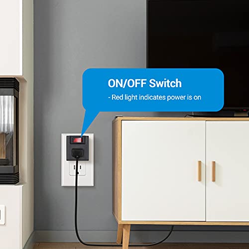 DEWENWILS 3 Prong Grounded Single Port Power Adapter with On/Off Switch - image 3