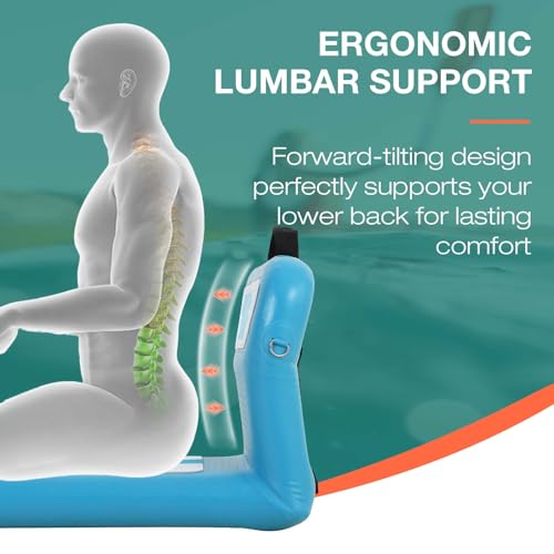 Image of niphean Inflatable Kayak Seat with Back Support, Ergonomic Paddle Board Seat for Comfortable Backrest, Sturdy Kayak Accessories for SUP Paddelboard, Boat, Canoe, Kayak Seat Cushion for Versatile Use