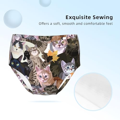 Portraits Of Cats Girls' Underwear Soft Cotton Little Girls Panties Comfort Briefs3