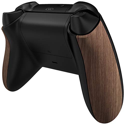 Image of eXtremeRate Controller Grip for Xbox Series X & S, Wood Grain Soft Touch Comfortable Side Rails, Replacement Back Panels Accessories Rear Shell for Xbox Core Wireless Controller