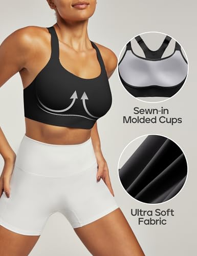 Heathyoga Medium-High Support Sports Bras for Women Molded Cup Adjustable Strappy Sports Bra Supportive Bras for Yoga3