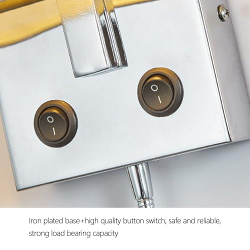 Luz de pared 360° rotación con casquillo E27 e interruptor doble para flexo de noche 5