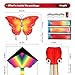 3 Pack Large Kites, Easy to Fly Large Butterfly, Giant Red Octopus & Colorful Delta Kite for Beach Trip - Perfect Outdoor Toys for Boys Girls Ages 4-8 8-12,Three Handle with 328FT String Included