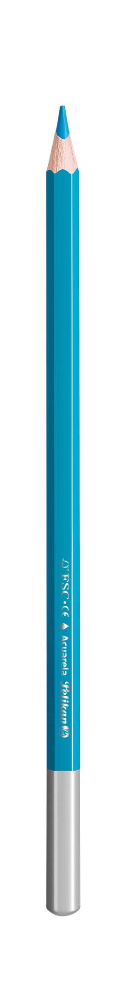 Pelikan Matite Colorate Acquarellabili con Pennello, Colori Intensi e Lavabili, Legno Certificato FSC, Ideali per la Scuola, per Bambini e Adulti, Astuccio 12 Matite Colori Assortiti