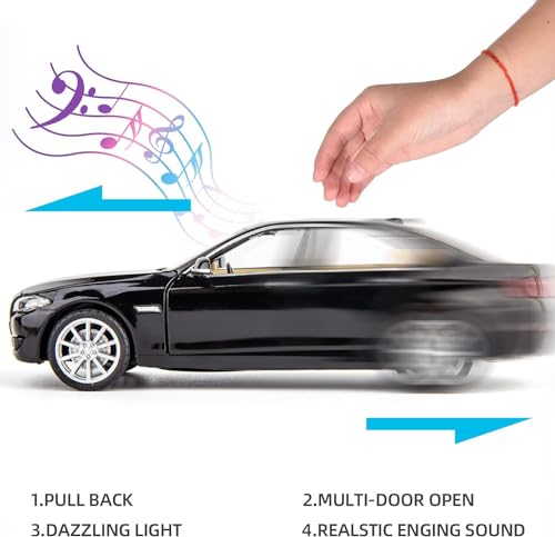 Image of DEOXY Diecast 1:32 BMW 535i Metal Car Toy for Kids with Lights and Music Vehicle, Gifts for Boys and Girls, Olive