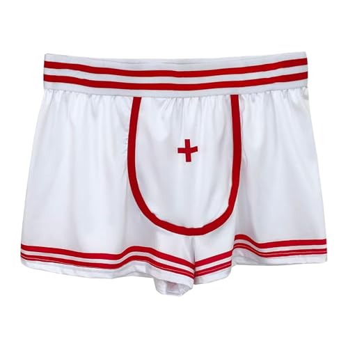 YJZQ Herren Sexy Arztkittel Uniform Männer Krankenschwester Kleidung mit Jacke, Shorts, Stethoskop Pyjama Versuchung Rollenspiel Kostüme für Halloween, Party, Cosplay, Karneval