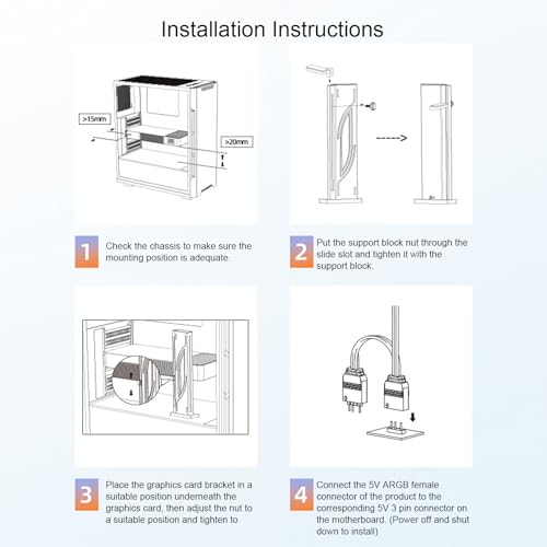 Soporte Ajustable RGB para Tarjeta Gráfica con Base Magnética miniatura 3