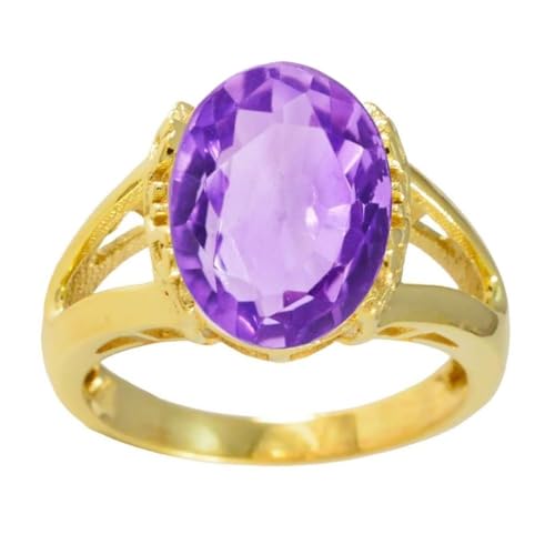 Image of 55Carat Choose Your Color Genuine Stone Ring 18K Gold Plated Oval Handmade Jewellery for Gift Sizes 4-13