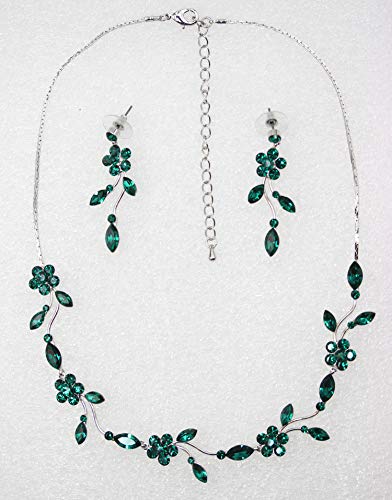 Image of Faship Gorgeous Rhinestone Crystal Floral Necklace Earrings Set