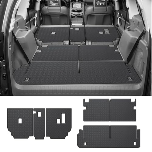 2010-2023 GX460 Cargo Liner & Backrest Mat Fit for Lexus GX460 - PU Leather Trunk Mat and 2nd & 3rd Back Seat Cover Protector - All Weather Protection Cargo Mats and Backrest Mat GX460 Accessories