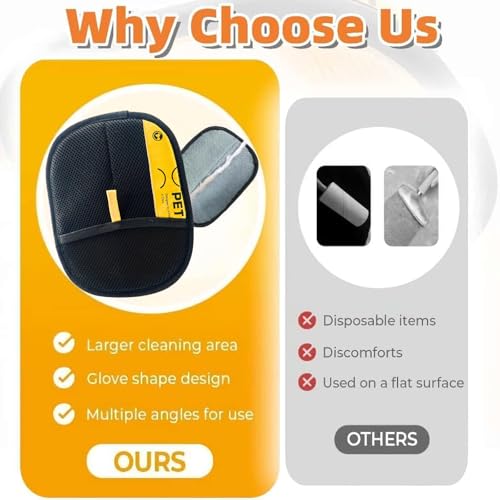 Image of Pet Hair Removal Glove for Cats & Dogs,Pet Hair Remover Electrostatic Gloves,Efficient Pet Grooming Gloves with Hair Comb,Reusable Cat & Dog Hair Remover for Couch, Furniture, Carpet, Curtain(2PC)