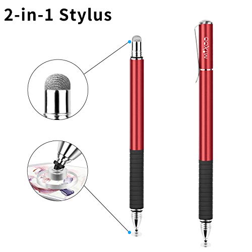 Lápiz capacitivo universal 2 en 1 Mixoo punta de disco para iPhone y tabletas Android rojo 4
