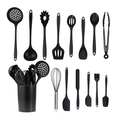 Trintion 15-teiliges Silikon Küchenutensilien Set Hitzebeständig bis 230°C Spülmaschinenfest Antihaft-Kochbesteck