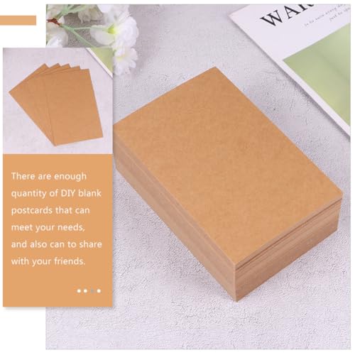Cartes Postales Vierges Kraft Lisse Lot de 200 pour Correspondance et Écriture