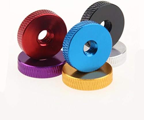 10pcs Knurled aluminum nut M3 M4 M5 M6 Aluminum Knurled Thumb Nut Knurling Hand Nuts for Locking airflame aluminum hand nut (Size: M3, Color: Dark Blue)
