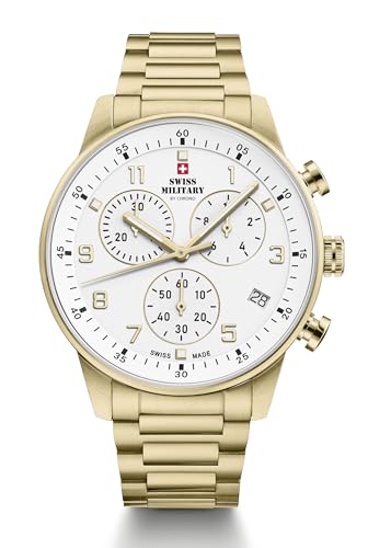 Chrono homme Swiss Military SM34114.06 montre dorée en acier inoxydable
