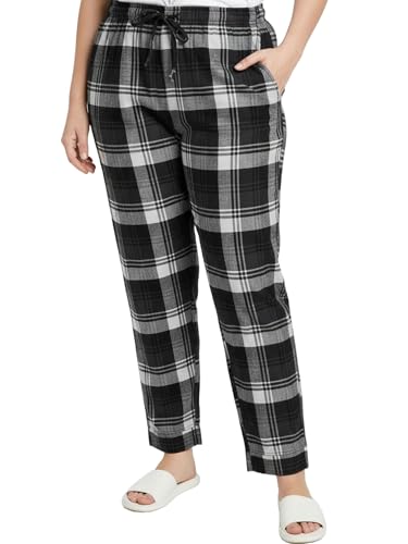 Image of Womens Multicolor Cotton Checkered Pyjama | Checks Pajama for women with Elastic & Drawstring Plus Size (S TO 8XL)