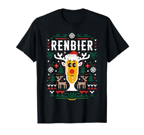 Lustiges Rentier Bier Ugly Christmas Sweater T-Shirt