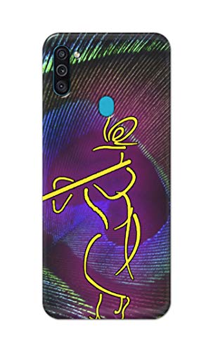 Image of PRINTFIDAA Lord Krishna On Peacock Feather Hard Back Cover for Samsung Galaxy M11 / Samsung A11, SM-M115F / DSN Back Cover -(P6) KAT1007