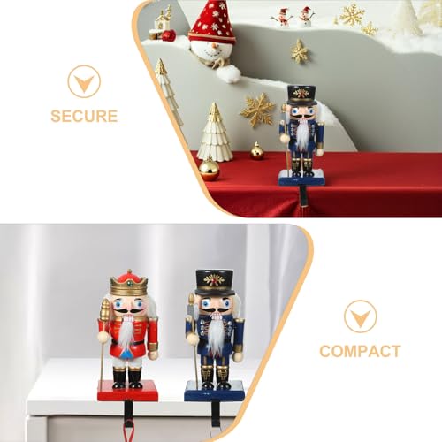 Ciieeo 2 Stück Nussknacker-Haken für Kaminstrumpfaufhänger – Kaminsims-Haken zum Aufhängen von Strumpfaufhängern für den Kamin – beschwerte Kleiderbügel für Weihnachtsdekoration