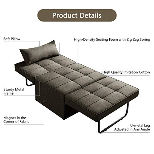 Vonanda Sofa Bed, Convertible Chair 4 in 1 MultiFunction Folding